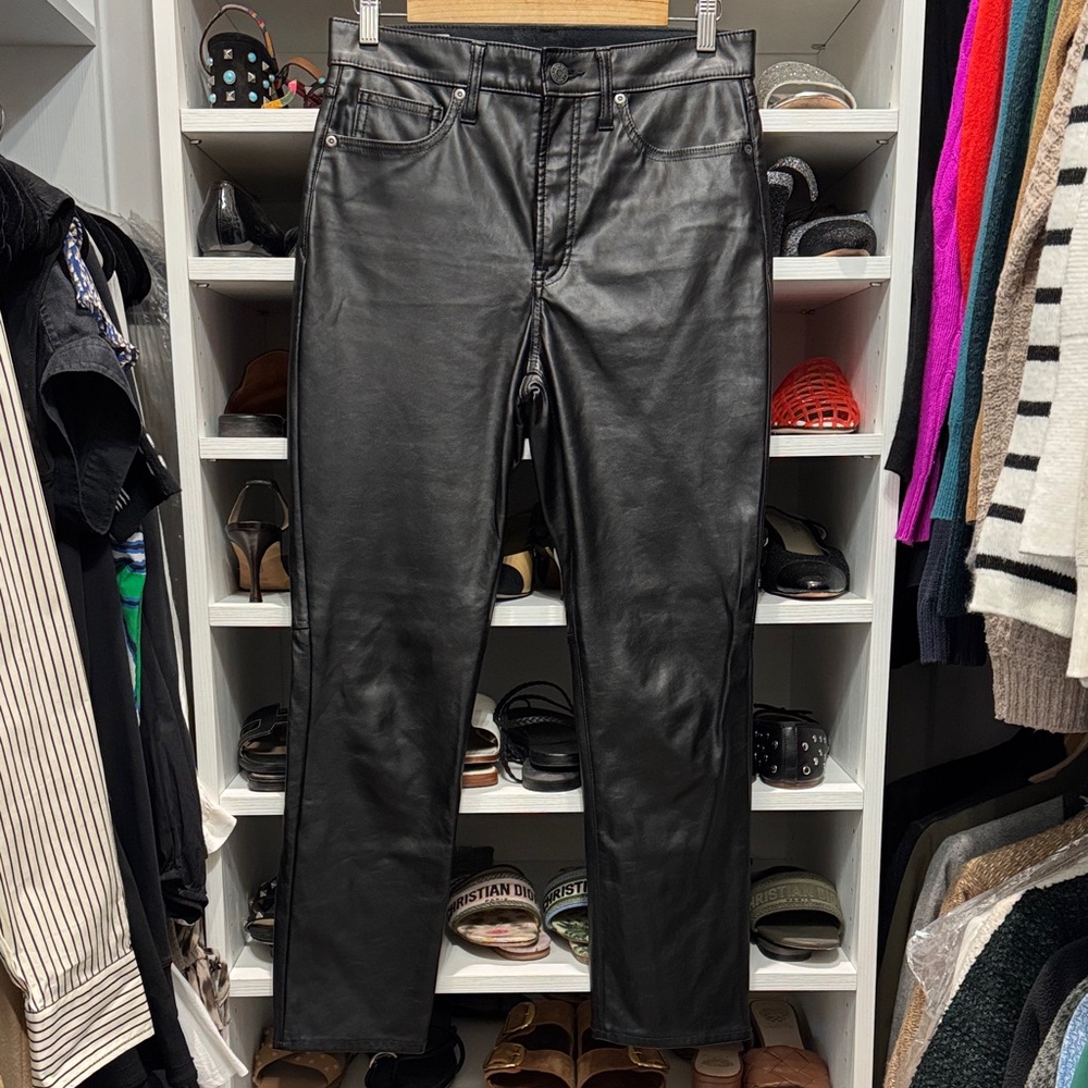 Recycled Vegan Leather Black Jean Pants